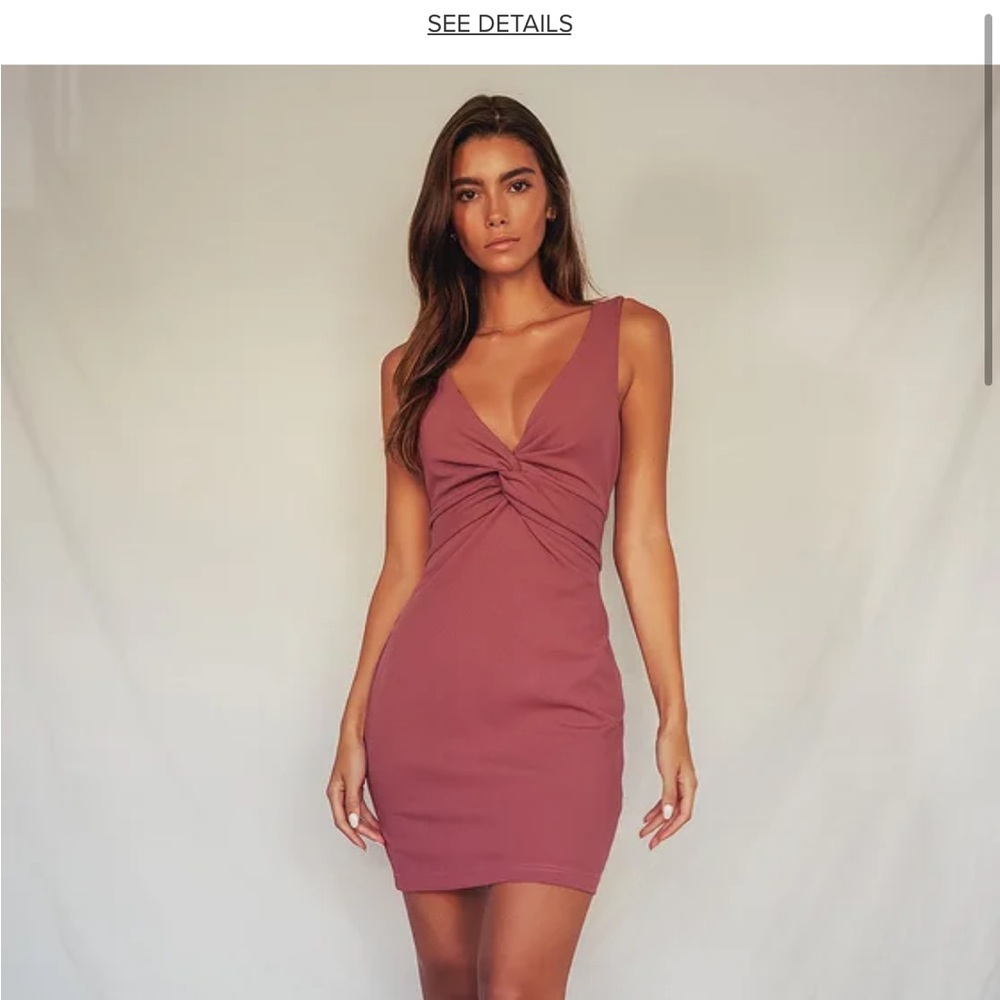 Must Be a Twist of Fate Rusty Rose Bodycon Mini Dress